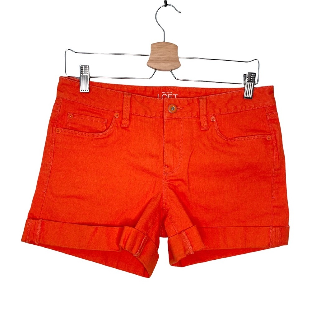 Loft | Orange Jean Shorts